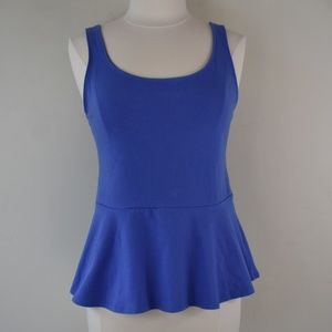 Express Size Large Blue Peplum Top NWT